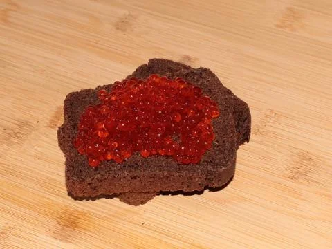 Bread with red salmon Foto stock