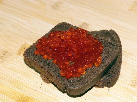 Bread with red salmon Foto stock