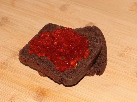 Bread with red salmon 写真素材