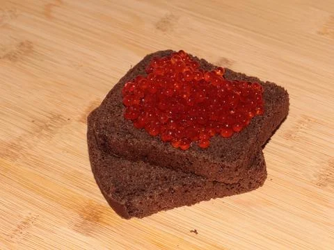 Bread with red salmon Foto stock