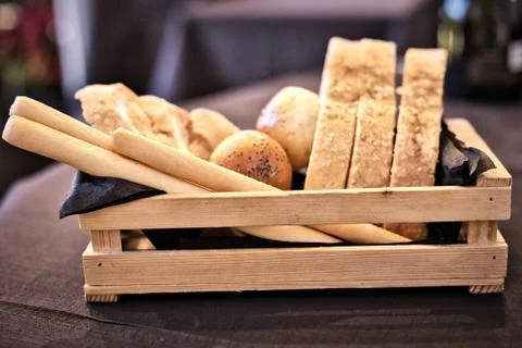 Bread on Restaurant table Stock Photos