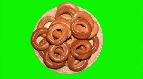 Bread rings rotating Stock Footage 43186115