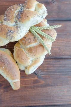 Bread roll and bun from small bakery Stock Photos