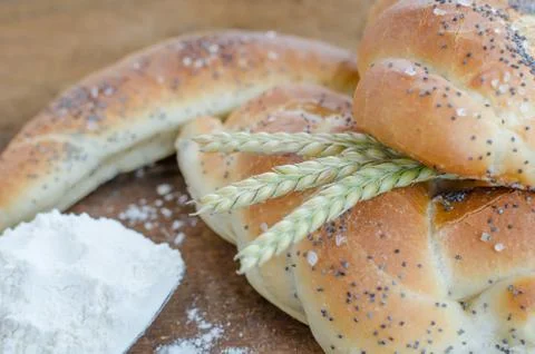 Bread roll and bun from small bakery Stock Photos