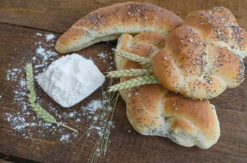 Bread roll and bun from small bakery Foto stock