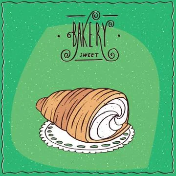 Bread roll known as torpedo dessert Stock Illustration