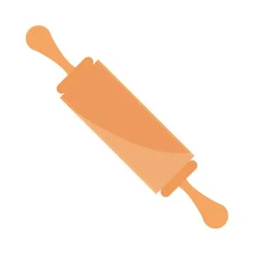 Bread roller pin menu bakery food equipment flat style icon Stock Illustration