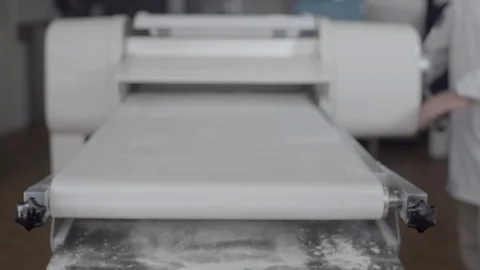 Bread Rolling Mill - Bakery Industry. Stock-Footage 89496597