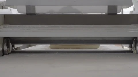 Bread Rolling Mill - Bakery Industry. Stock Footage 89496757