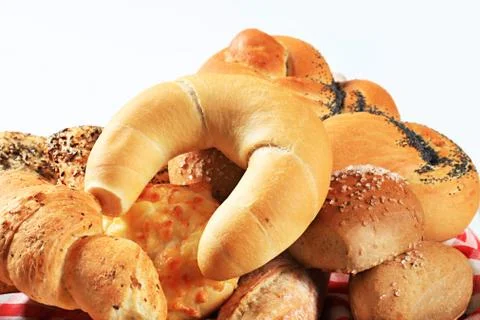 Bread rolls and buns Stock Photos