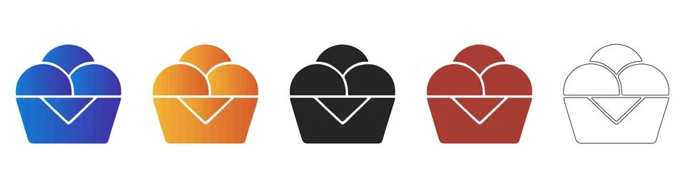 Bread rolls bun icon for bakery and restaurant Stock Illustration