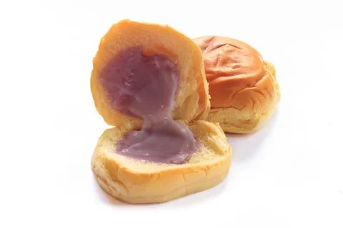 Bread rolls with cream isolated Stock Photos