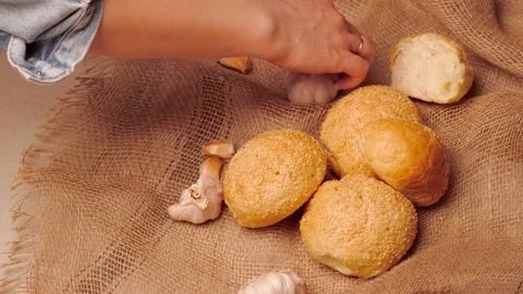 Bread rolls Stock Footage 152848088