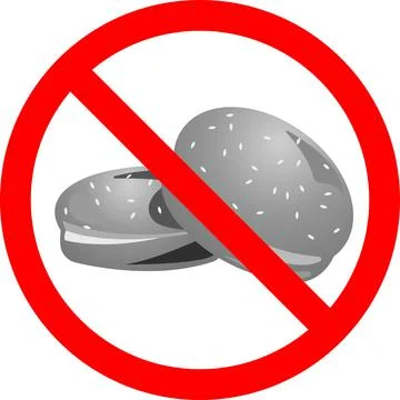 Bread rolls with a forbidden sign. Vector illustration. Stock Illustration