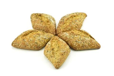 Bread rolls of grains Stock Photos