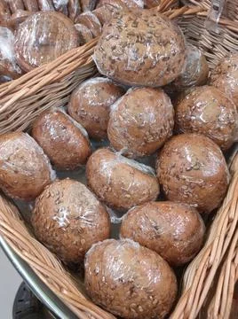 Bread rolls made from a mixture of cereals Stock Photos