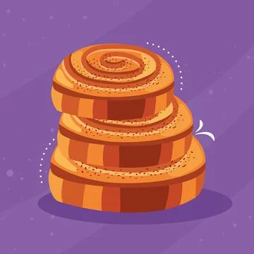 Bread rolls pastry product Stock Illustration
