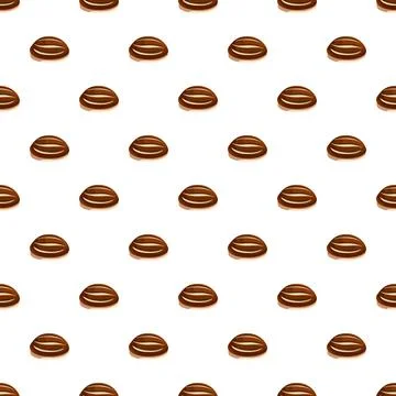 Bread rolls pattern repeating on white background Stock Illustration
