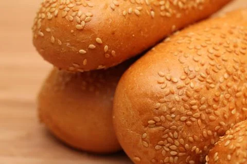 Bread rolls with sesame Stock Photos