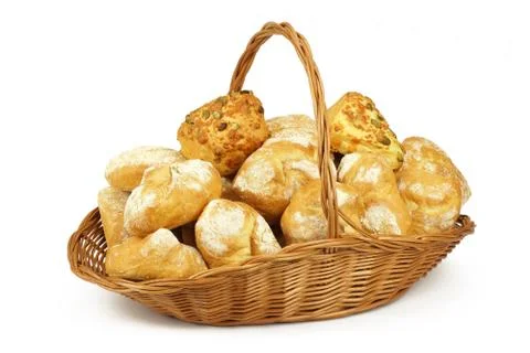 Bread rolls on white background Stock Photos