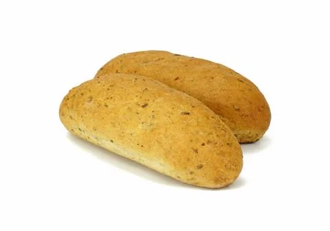 Bread rolls on a white background Stock Photos