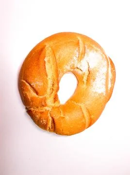 Bread round circle isolated baked Photos