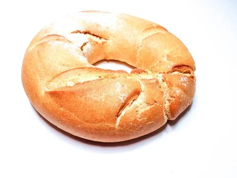 Bread round circle isolated baked Stock Photos