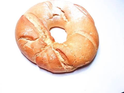 Bread round circle isolated baked Stock Photos
