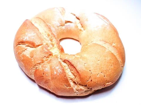 Bread round circle isolated baked Stock Photos
