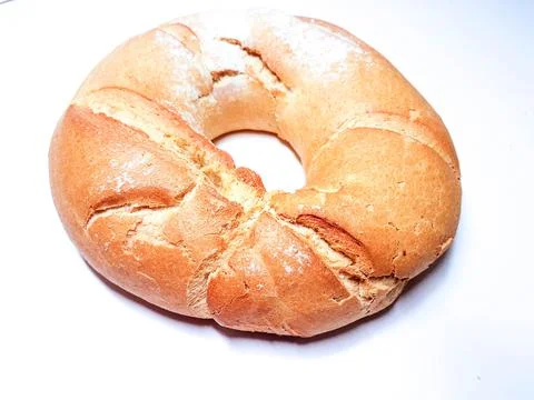 Bread round circle isolated baked Stock Photos