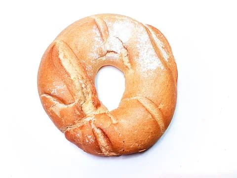 Bread round circle isolated baked Stock Photos