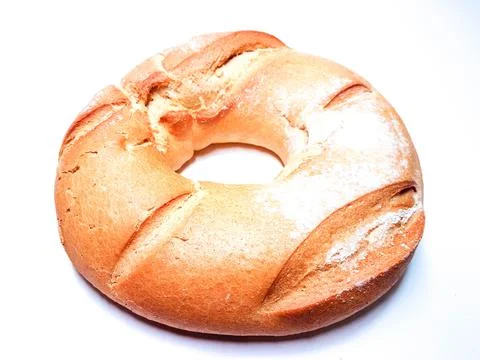 Bread round circle isolated baked Stock Photos