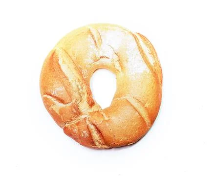 Bread round circle isolated baked Stock Photos