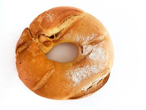 Bread round circle isolated baked Stock Photos