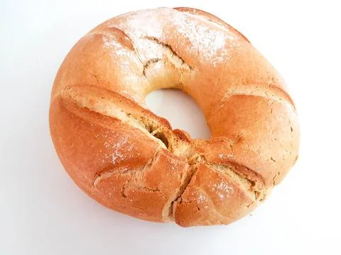 Bread round circle isolated baked Stock Photos