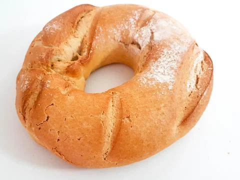 Bread round circle isolated baked Stock Photos
