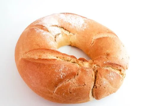 Bread round circle isolated baked Stock Photos