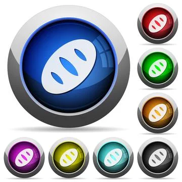 Bread round glossy buttons Stock Illustration