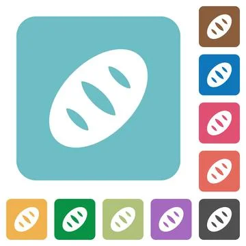 Bread rounded square flat icons 스톡 일러스트