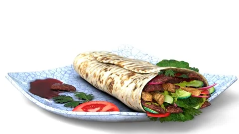 Bread with salad in tray Stock Footage 304240473