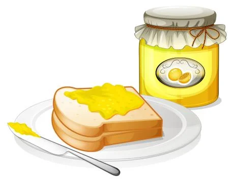 A bread with a sandwich spread Stock Illustration