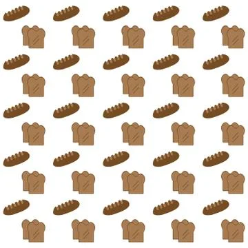 Bread seamless pattern background.Colorful wallpaper vector illustration and  스톡 일러스트