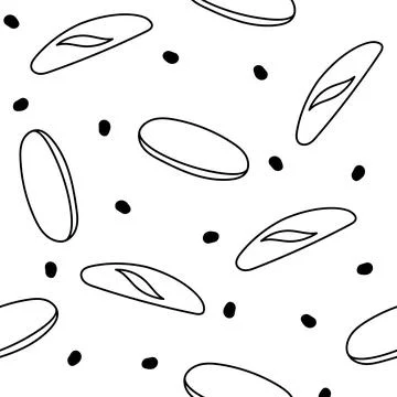 Bread. Seamless pattern. Coloring Page. Illustrazione stock