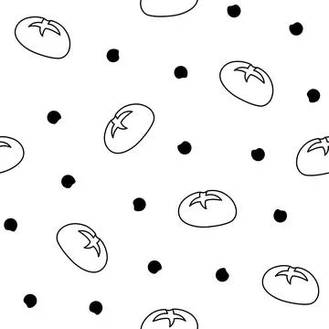 Bread. Seamless pattern. Coloring Page. Illustrazione stock