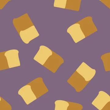 Bread seamless pattern. Food vector background Illustrazione stock