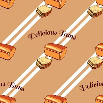 Bread Seamless Pattern Illustrazione stock