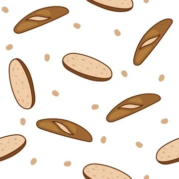 Bread. Seamless pattern. Loaf food. Stock Illustration