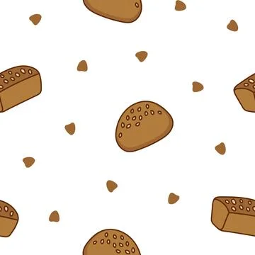 Bread. Seamless pattern. Loaf food. Illustrazione stock