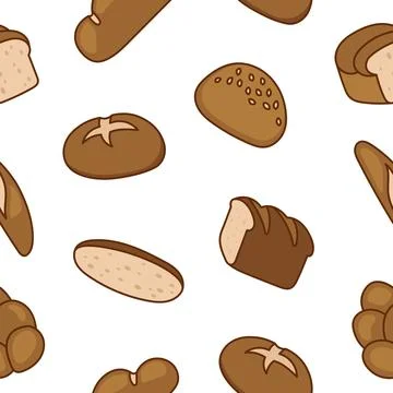 Bread. Seamless pattern. Loaf food. イラスト素材