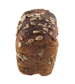 Bread with seeds isolated on a white background Stock Photos